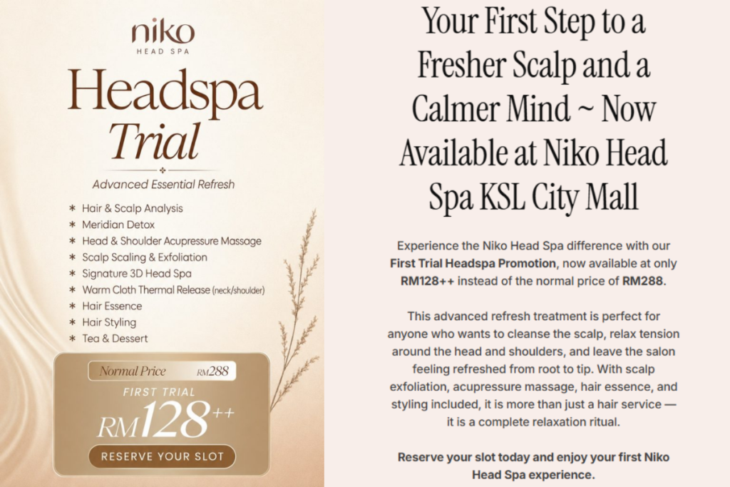 Q5: What does the KSL branch's actual head spa package include?